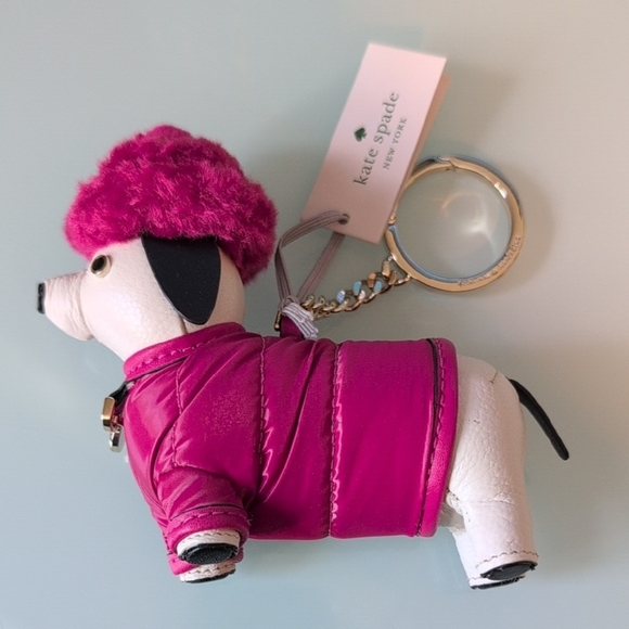kate spade Accessories - Kate Spade Claude Pink Festive Dachshund Dog Bag Charm Key Chain NWT